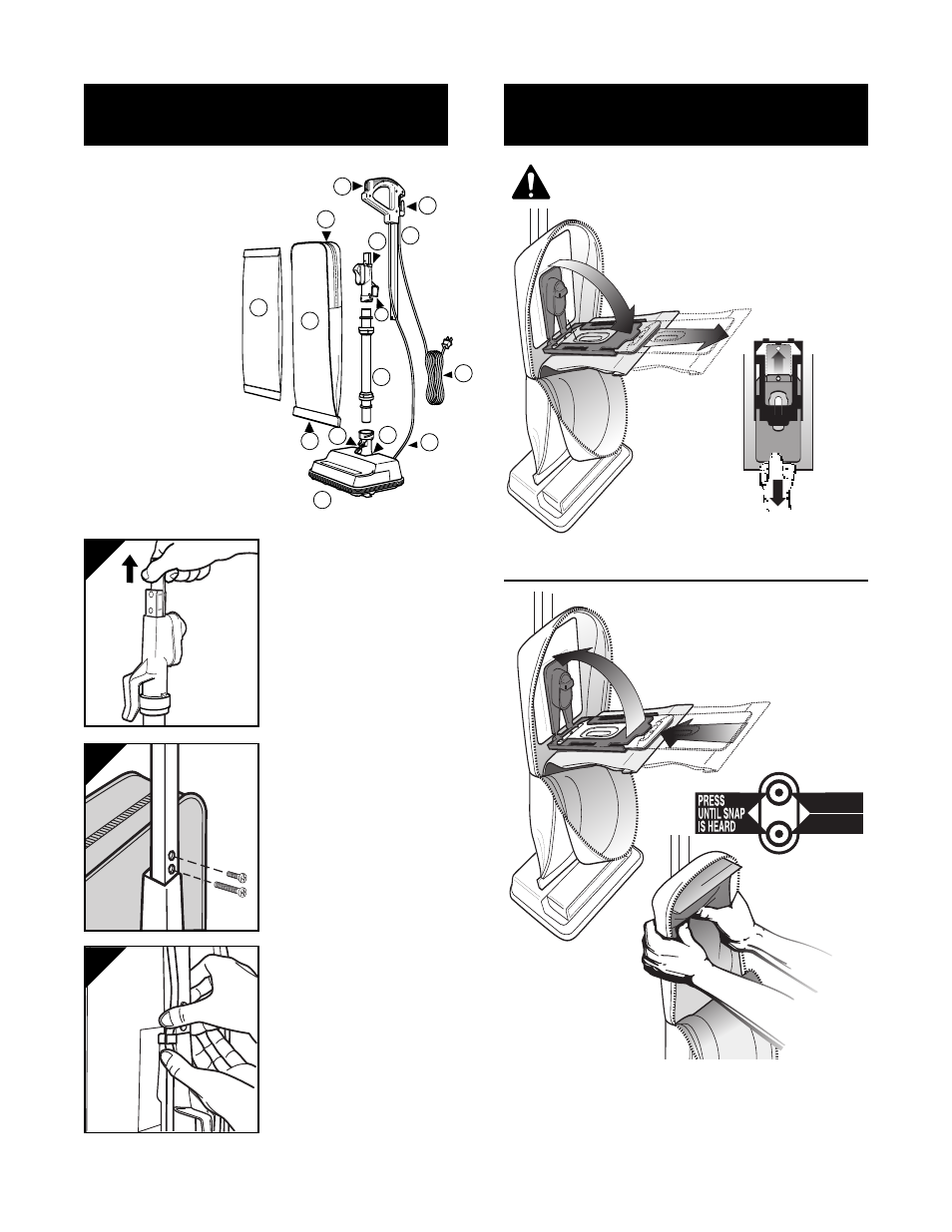 Assembly to replace paper filter dust bag | Oreck XL2205RH User Manual | Page 4 / 8