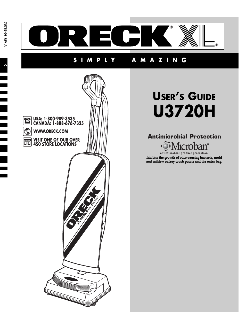 Oreck U3720H User Manual | 8 pages