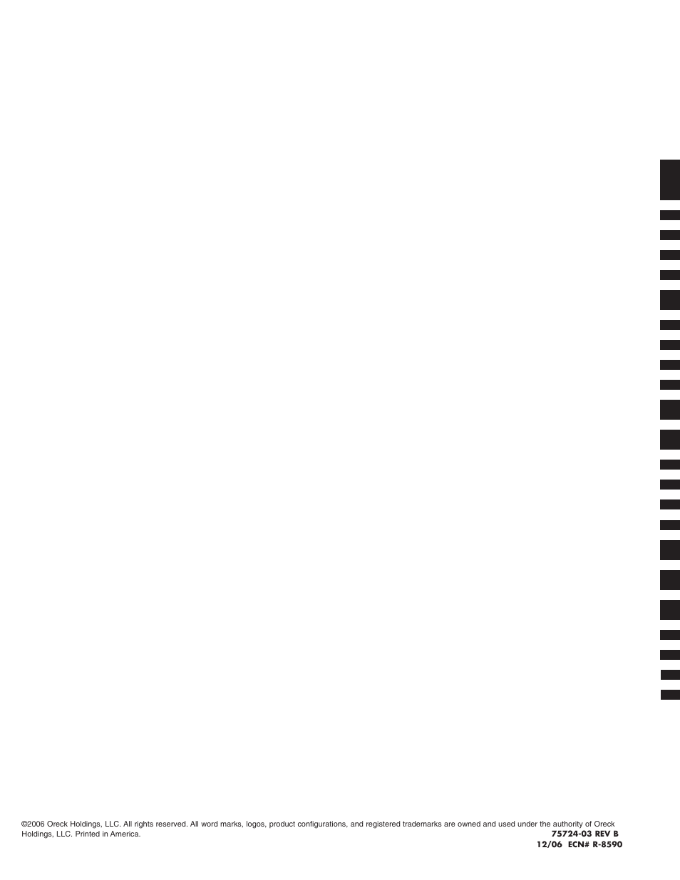 Oreck XL5-205HH User Manual | Page 8 / 8