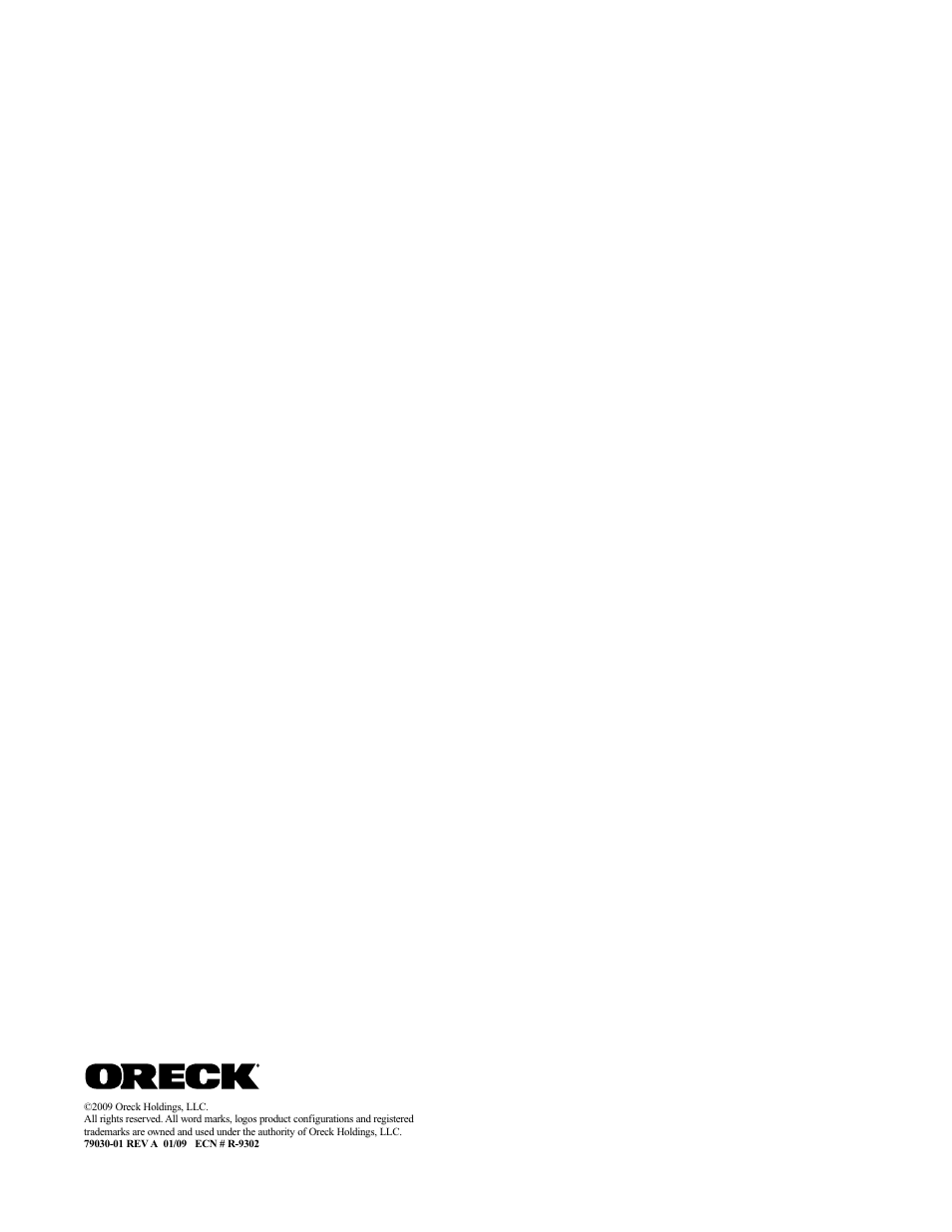 Oreck XL PLATINUM PLUS 79030-01REVA User Manual | Page 28 / 28