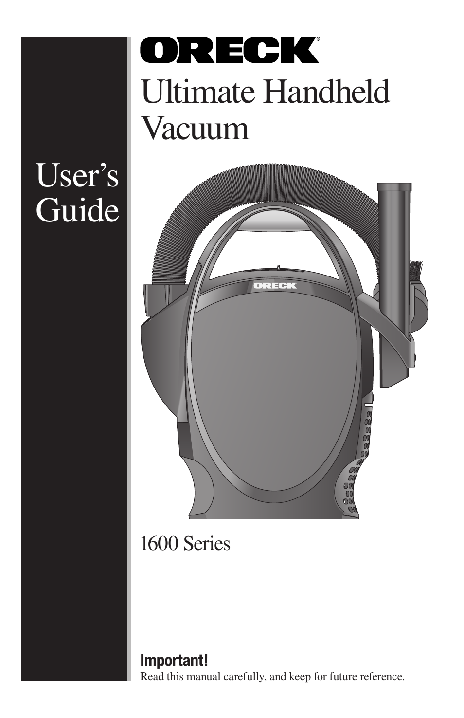 Oreck 1600 User Manual | 52 pages