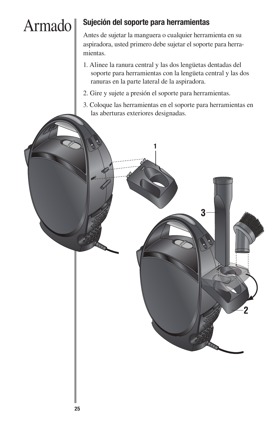 Armado | Oreck 1600 User Manual | Page 25 / 52