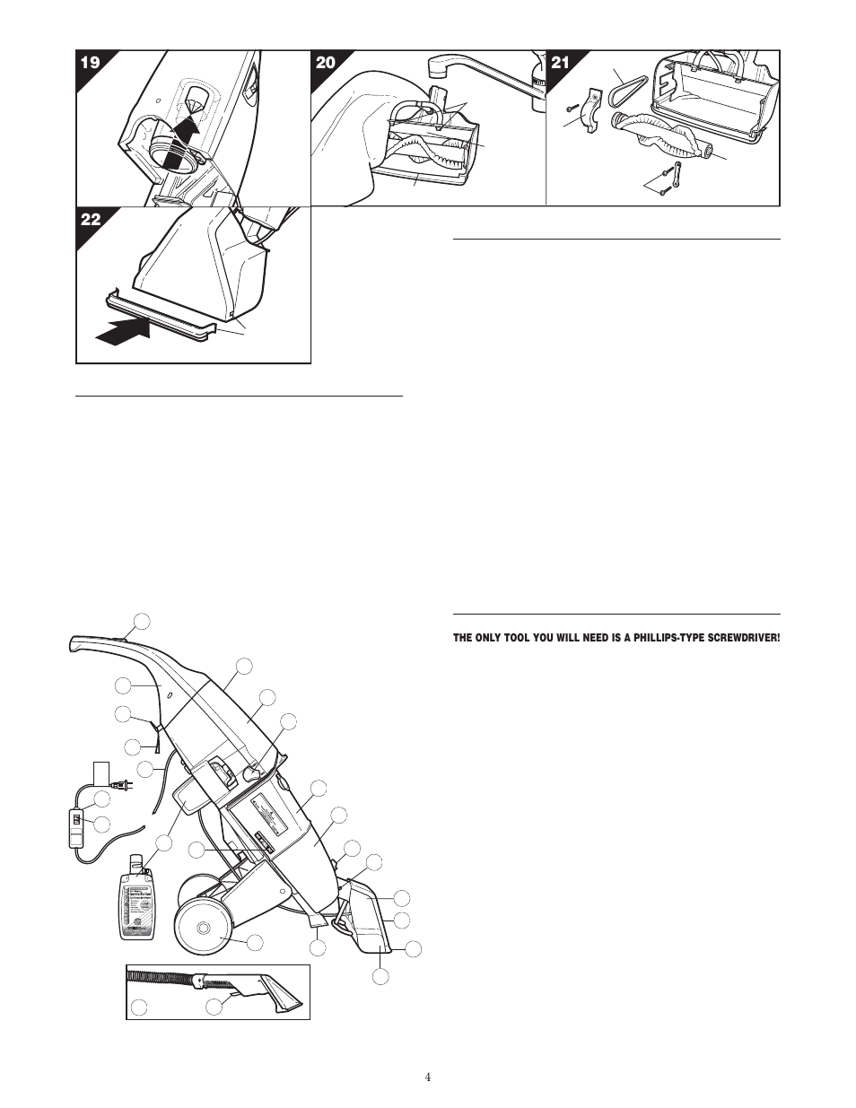 Parts checklist, Features | Oreck XLS700 User Manual | Page 5 / 8