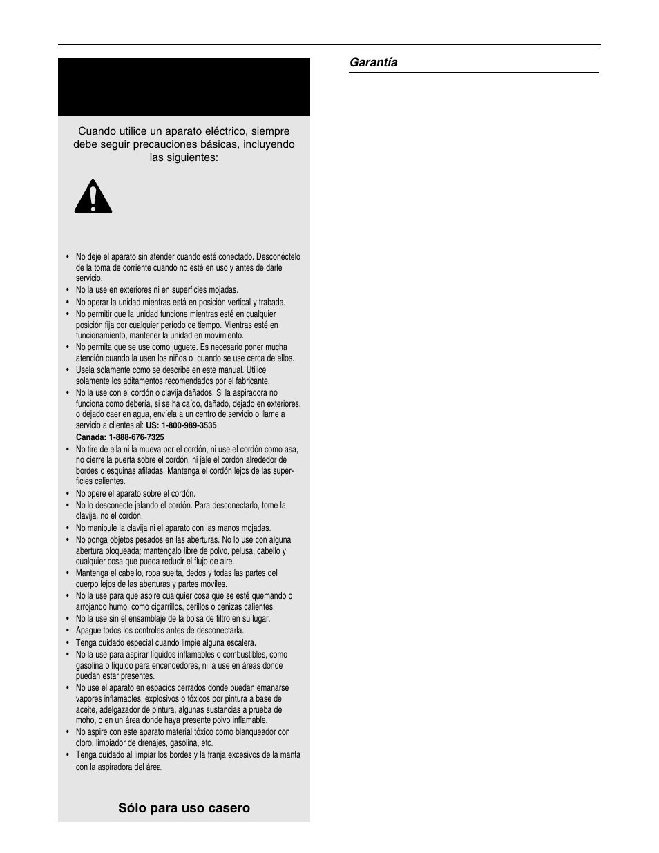 Instrucciones importantes de seguridad, Advertencia, Guarde estas instrucciones | Oreck U4140HH User Manual | Page 13 / 16