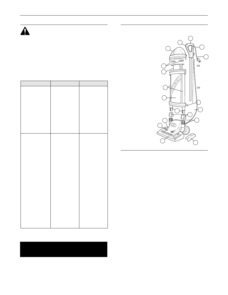 Guía para identificación de problemas, Lista de piezas, Instrucciones de operación | Oreck SIMPLY AMAZING DS1700HY User Manual | Page 14 / 16