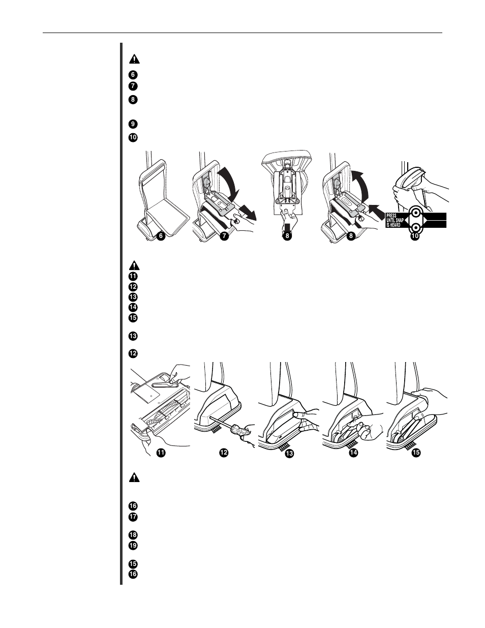 Manteni- miento, Para ajustar o reemplazar el cepillo | Oreck Upright Vacuum XL Silver Series U3771 User Manual | Page 15 / 28