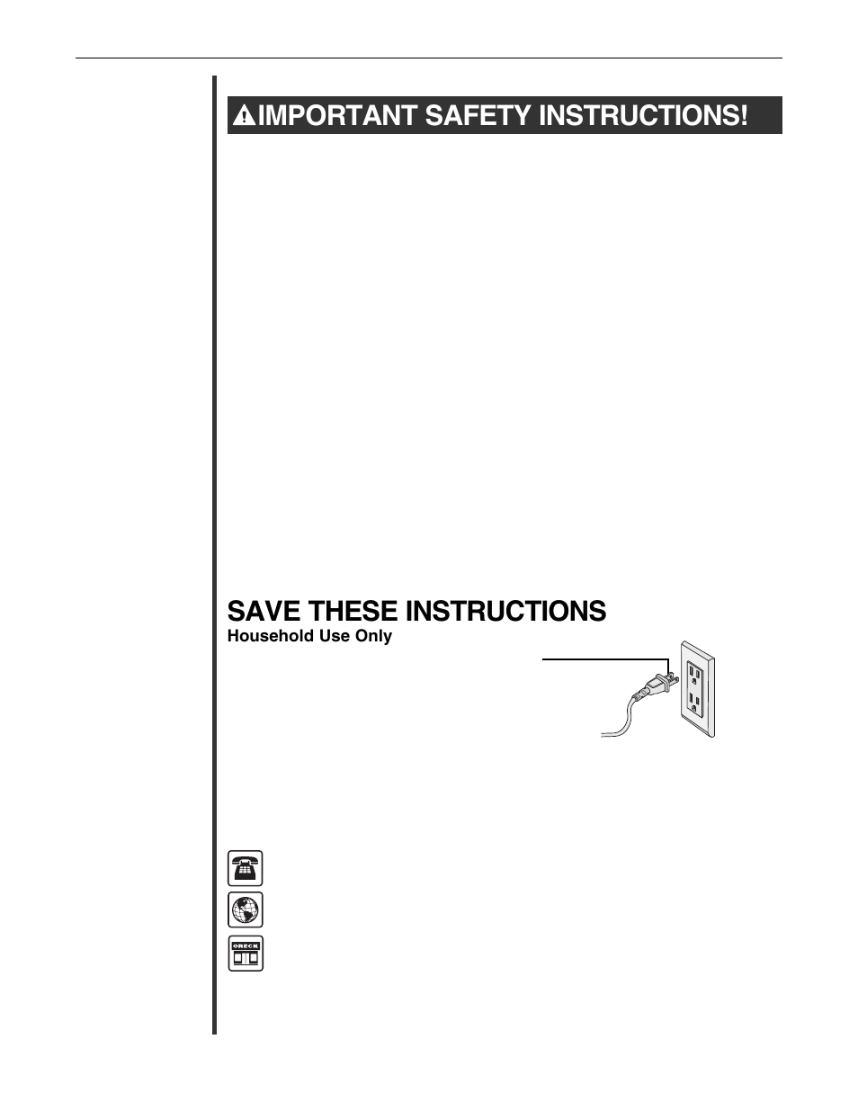 Safety, Enjoy. call. click. visit, Important safety instructions | Save these instructions | Oreck Upright Vacuum XL Silver Series U3771 User Manual | Page 2 / 28