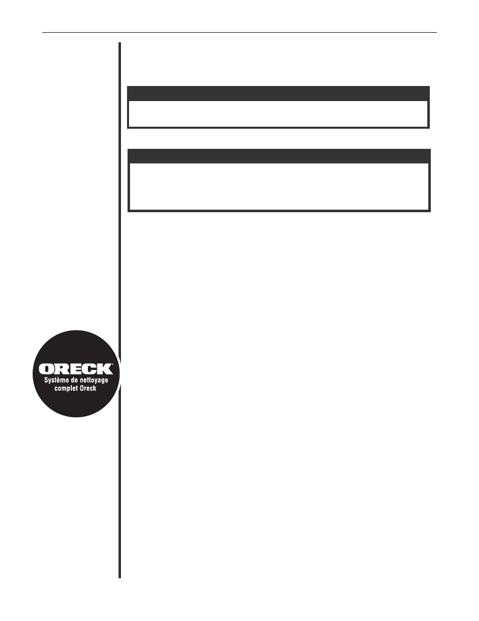 Pièces. garantie | Oreck Upright Vacuum XL Silver Series U3771 User Manual | Page 27 / 28