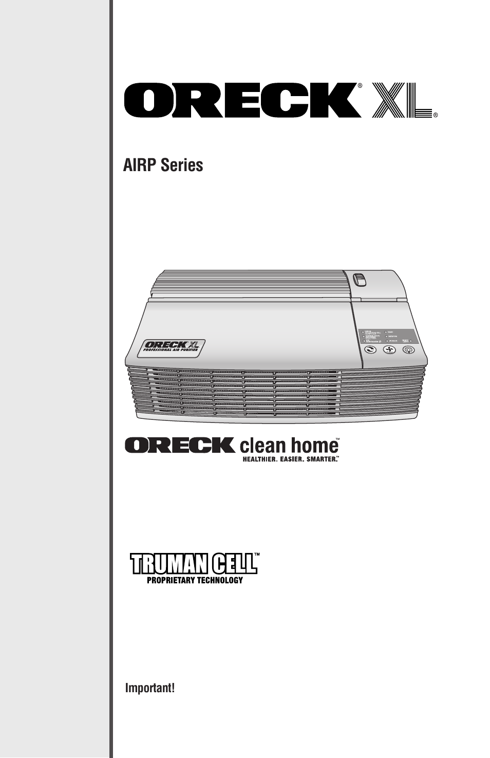 Oreck XL Рrofessional air purifier AIRP Series User Manual | 36 pages