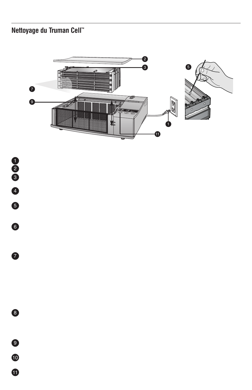 Nettoyage du truman cell | Oreck XL Рrofessional air purifier AIRP Series User Manual | Page 21 / 36