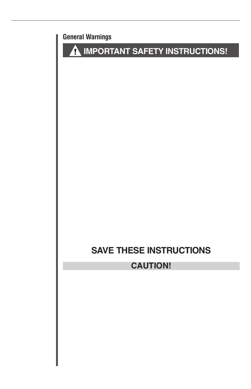 Safety, Save­these­instructions, Important­safety­instructions | Caution, General warnings, For commercial use | Oreck XL Рrofessional air purifier AIRP Series User Manual | Page 4 / 36