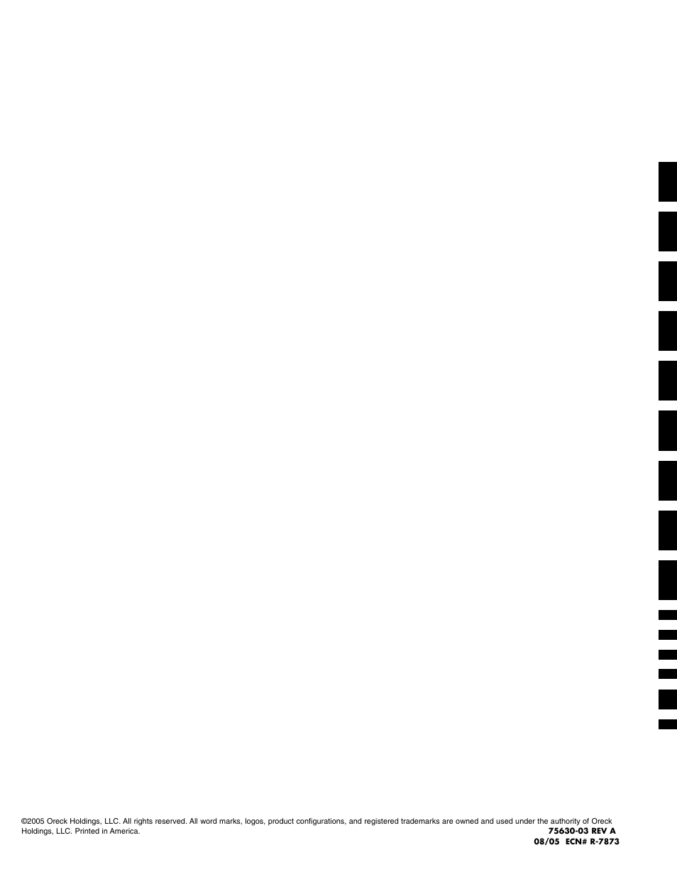 Oreck XL3605HH User Manual | Page 8 / 8