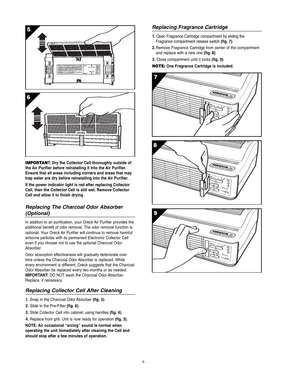 Oreck XL Рrofessional air purifier  AIR8 Series User Manual | Page 6 / 8