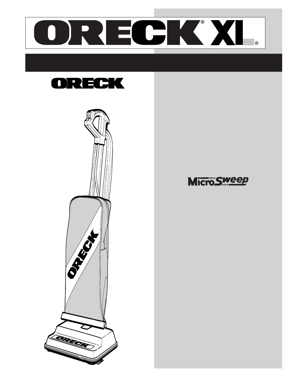 Oreck XL2606HH User Manual | 8 pages