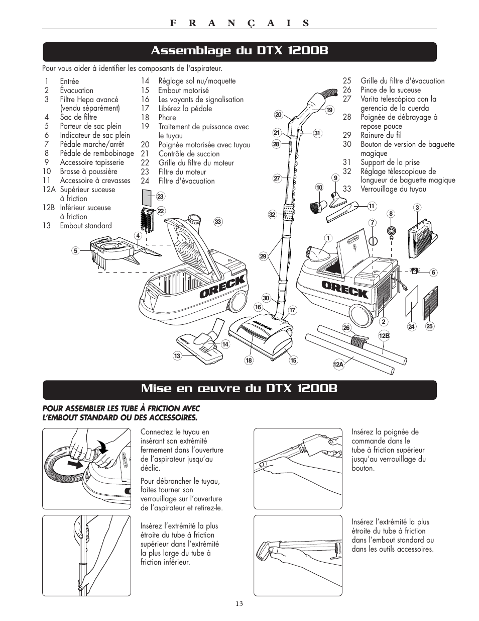 Oreck Xl DTX User Manual | Page 13 / 24