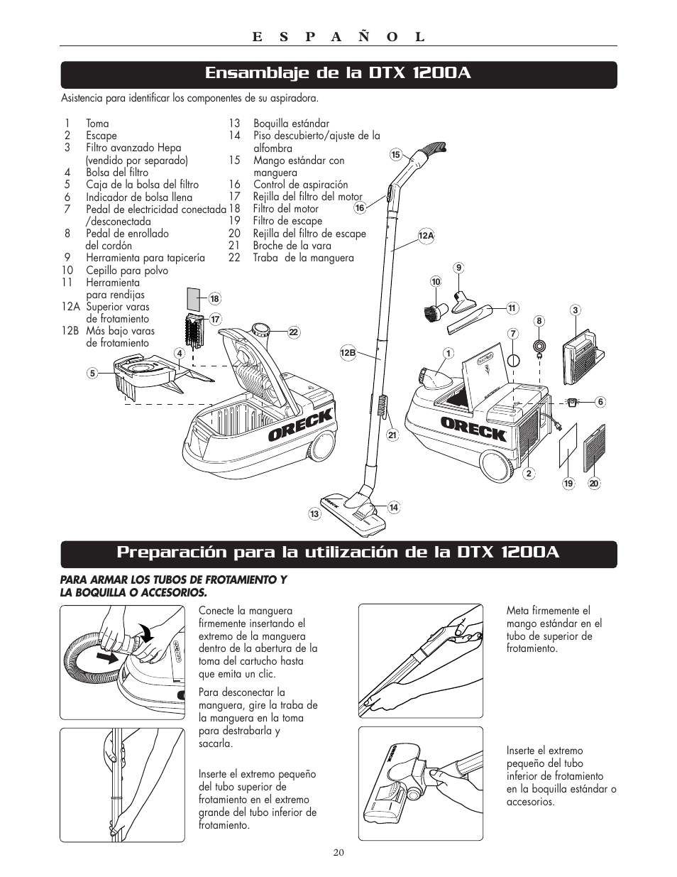 Oreck Xl DTX User Manual | Page 20 / 24
