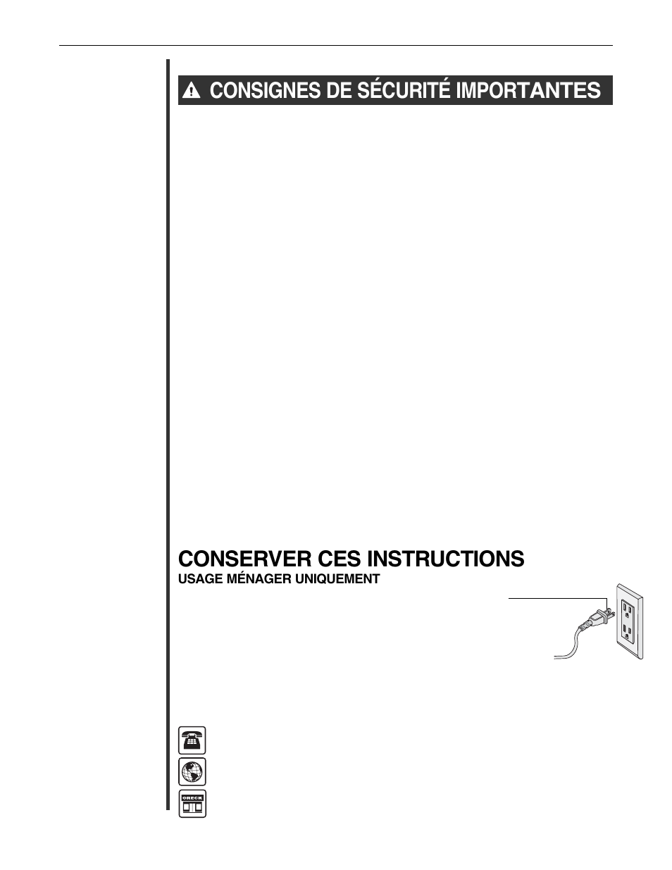 Sécurité, Appréciez. appelez. cliquez. rencontrez, Consignes de sécurité importantes | Conserver ces instructions | Oreck XL GOLD SERIES U4151 User Manual | Page 20 / 28