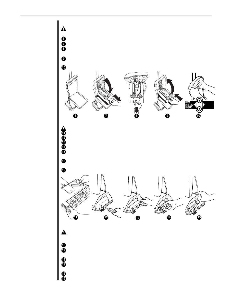 Maintenance, Réglage ou remplacement du balai | Oreck XL GOLD SERIES U4151 User Manual | Page 24 / 28