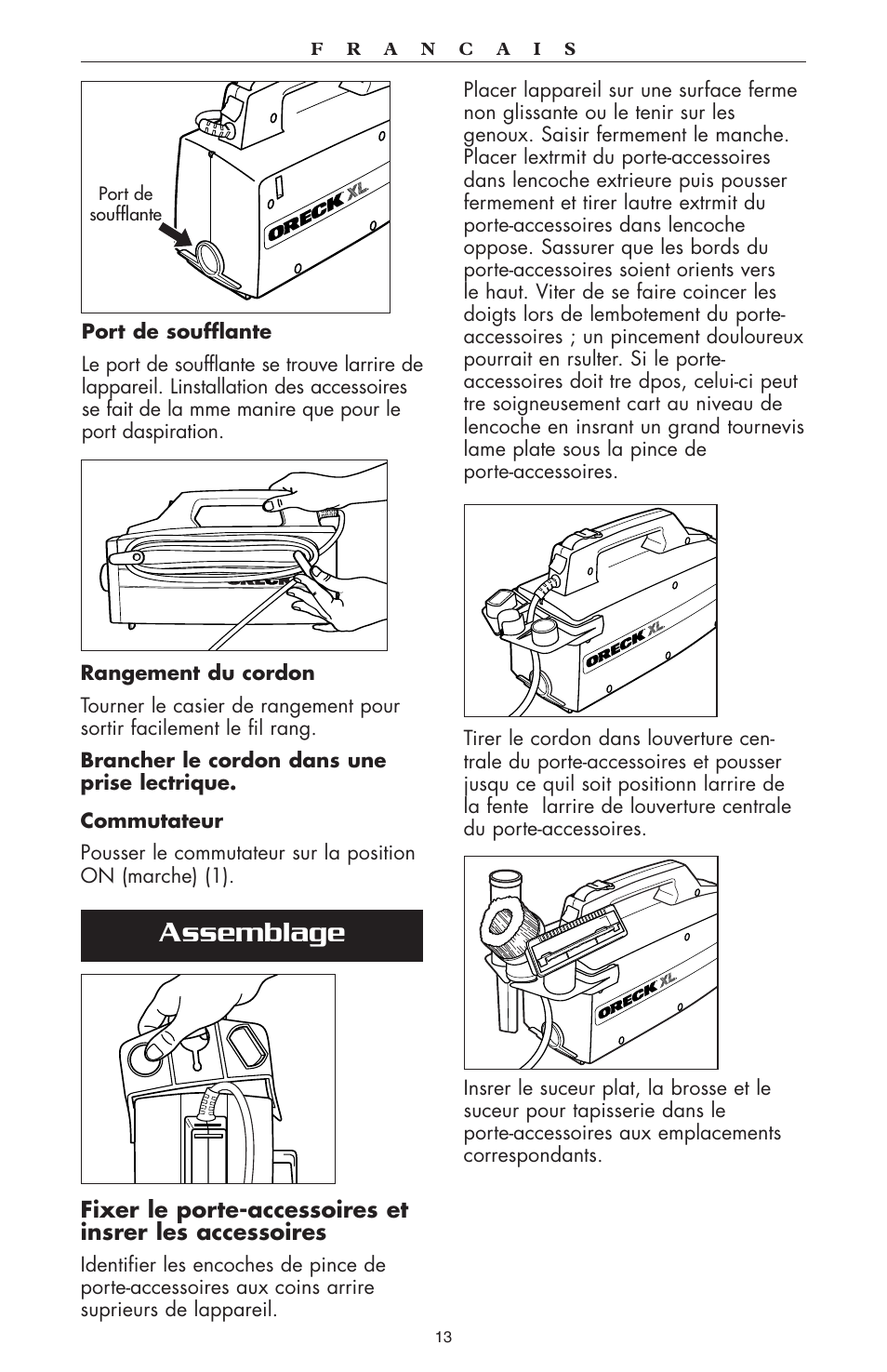 Assemblage | Oreck compact canister Vaccum User Manual | Page 14 / 24