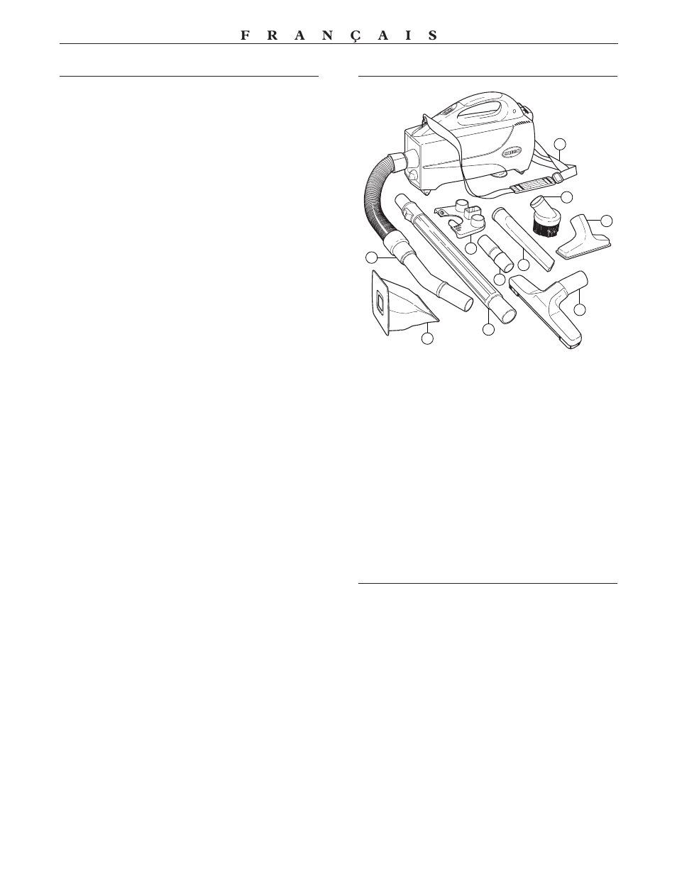 Nomenclature accessoire, Accessoires, Garantie | Oreck XL BB1000 User Manual | Page 8 / 15