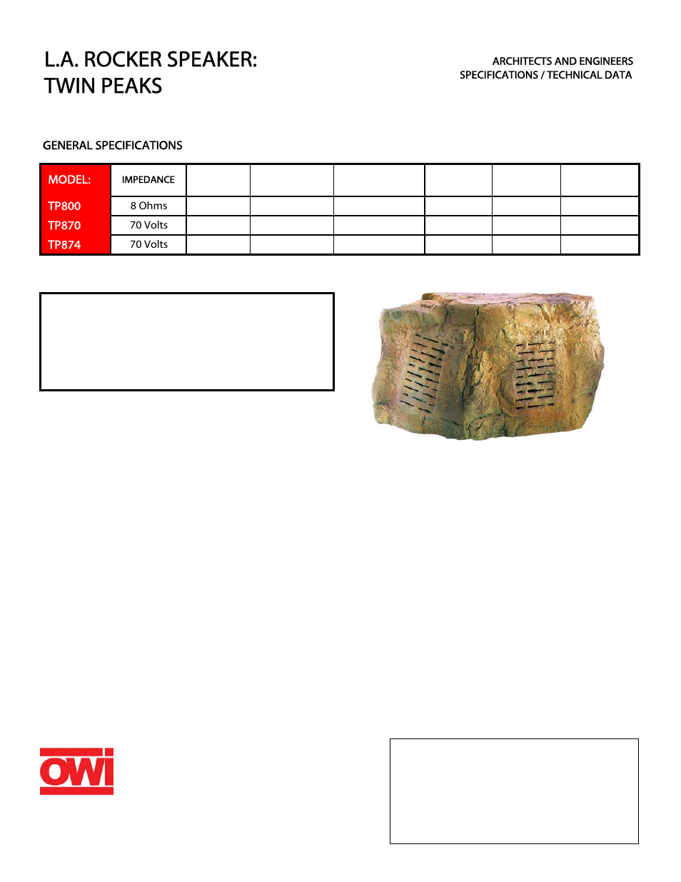 OWI TP800 User Manual | 1 page