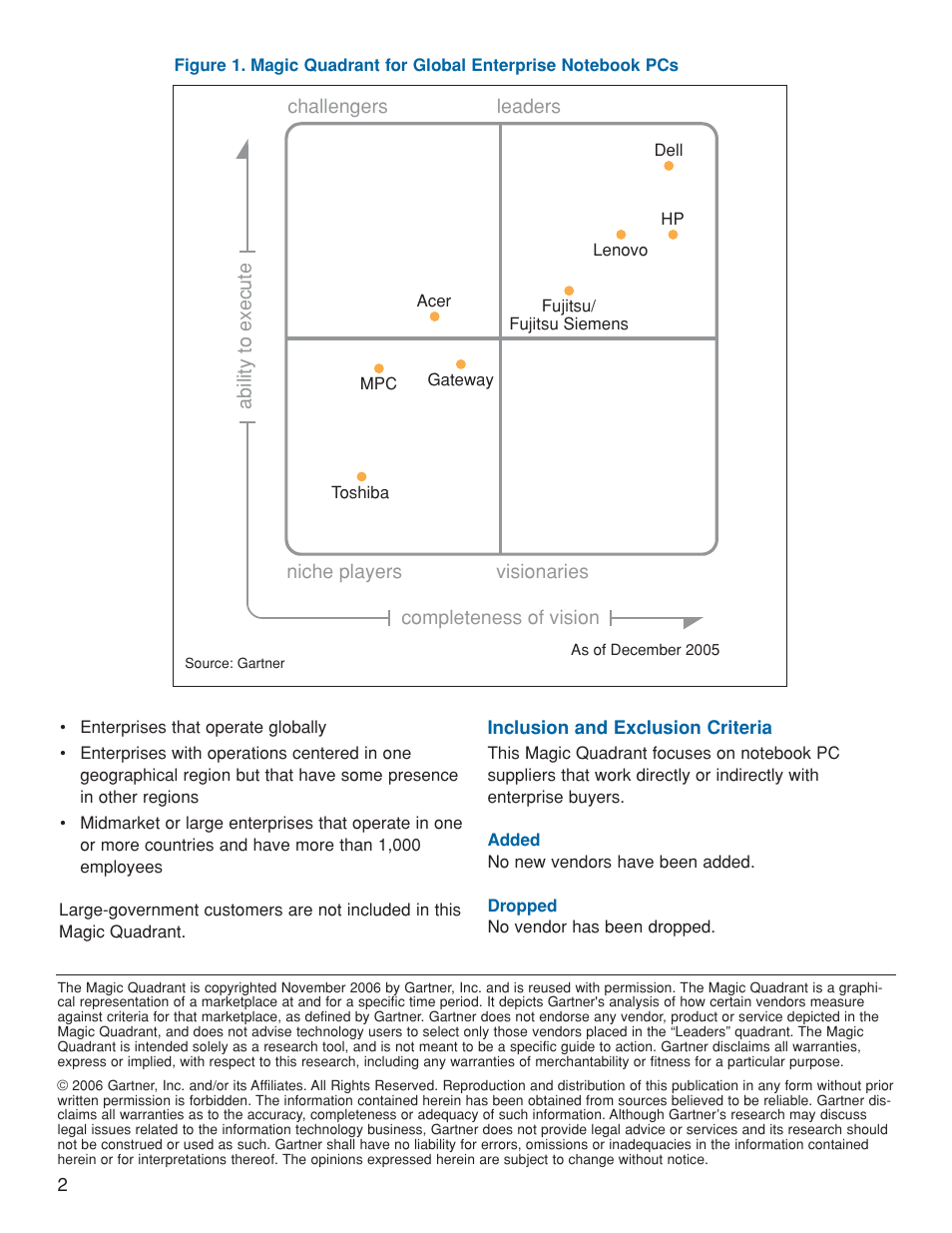 OWI Magic Quadrant for Global Enterprise 2H06 User Manual | Page 2 / 7