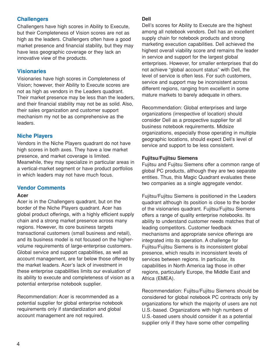 OWI Magic Quadrant for Global Enterprise 2H06 User Manual | Page 4 / 7