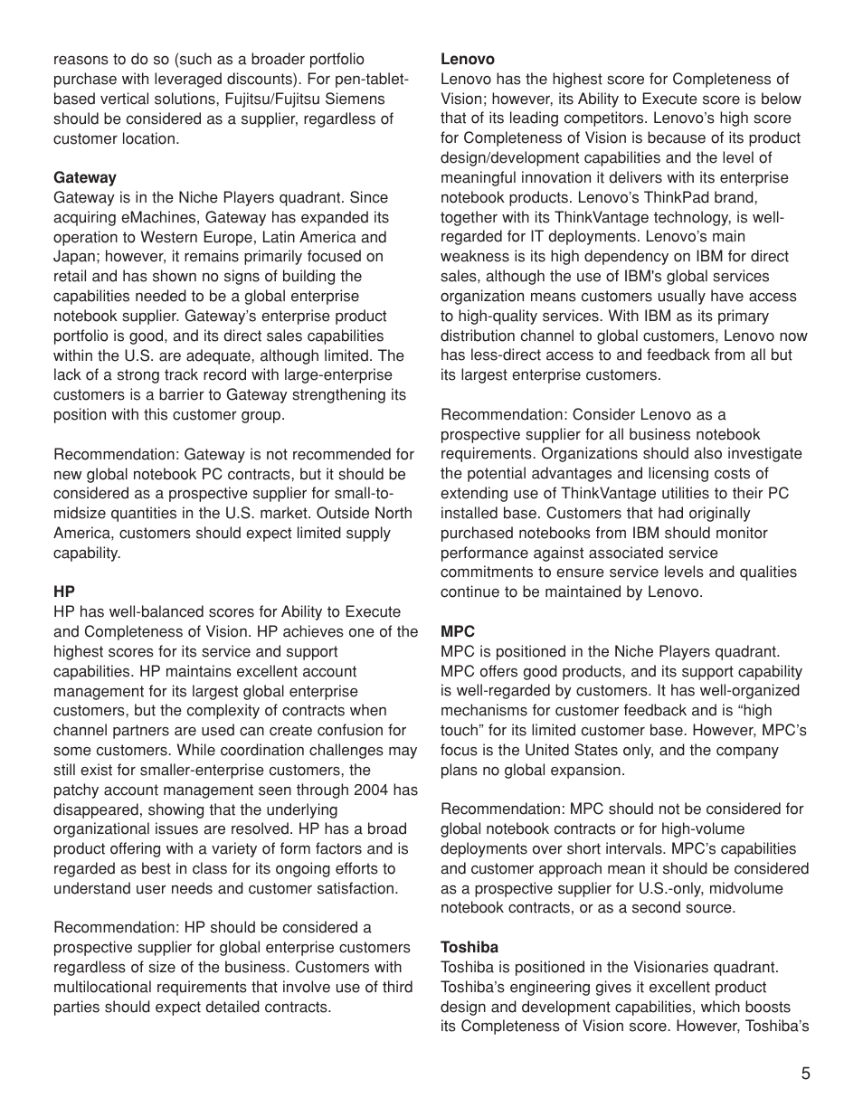OWI Magic Quadrant for Global Enterprise 2H06 User Manual | Page 5 / 7