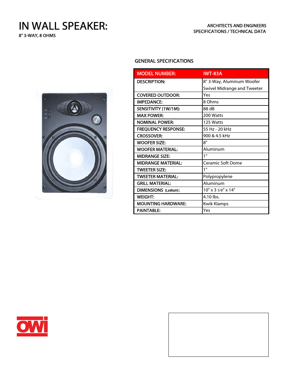 OWI IWT-83A User Manual | 1 page