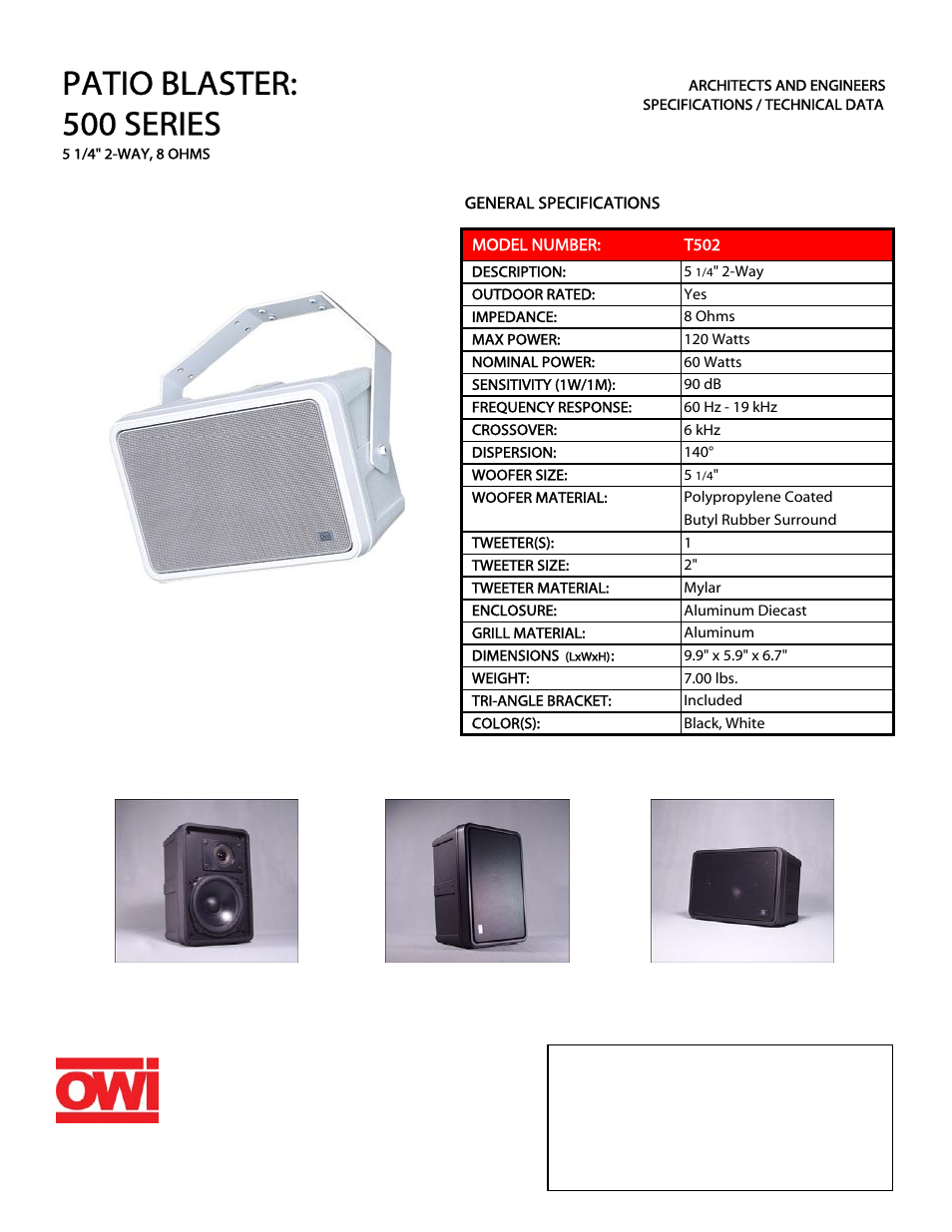 OWI T502 User Manual | 1 page