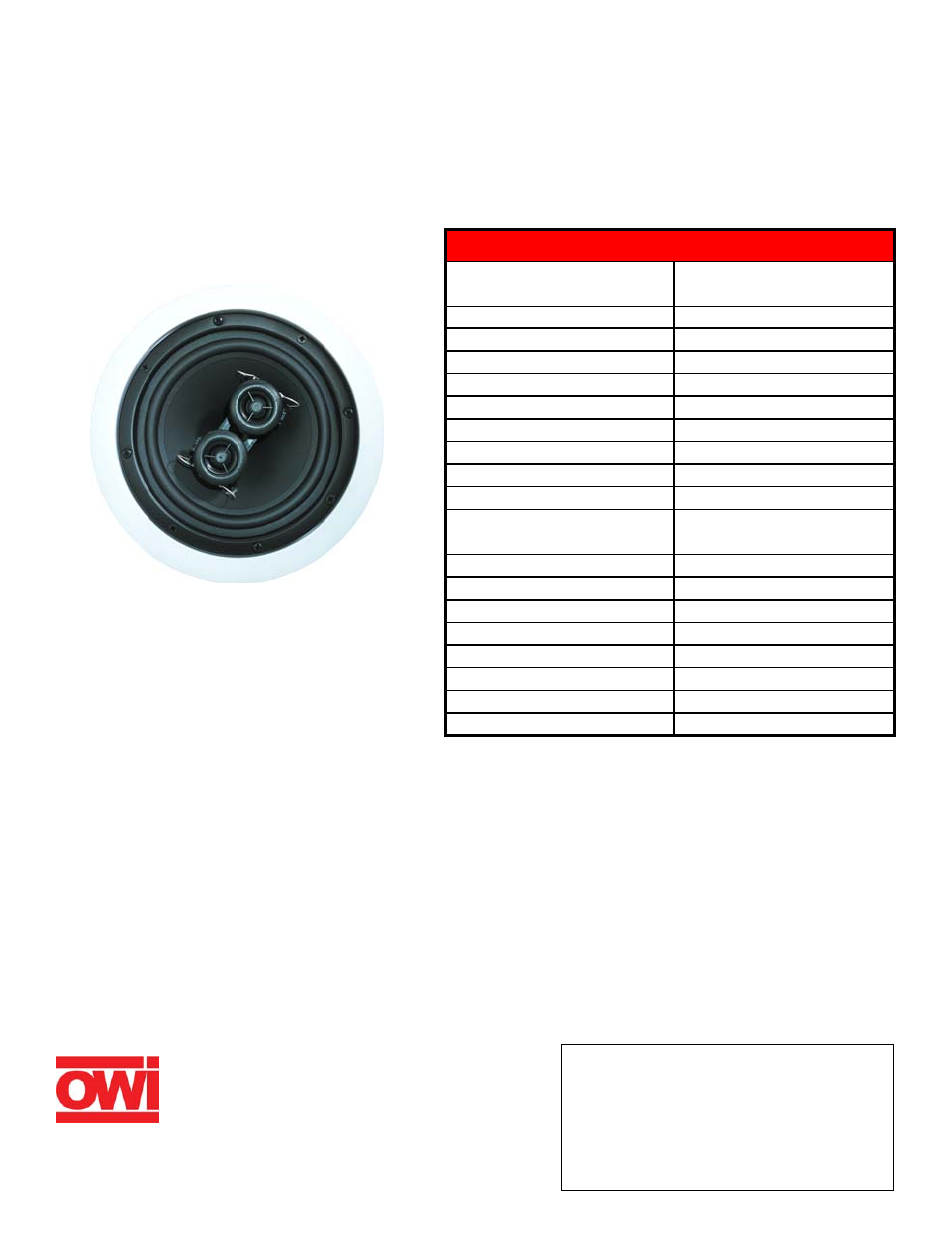 OWI IC6-DVC User Manual | 1 page