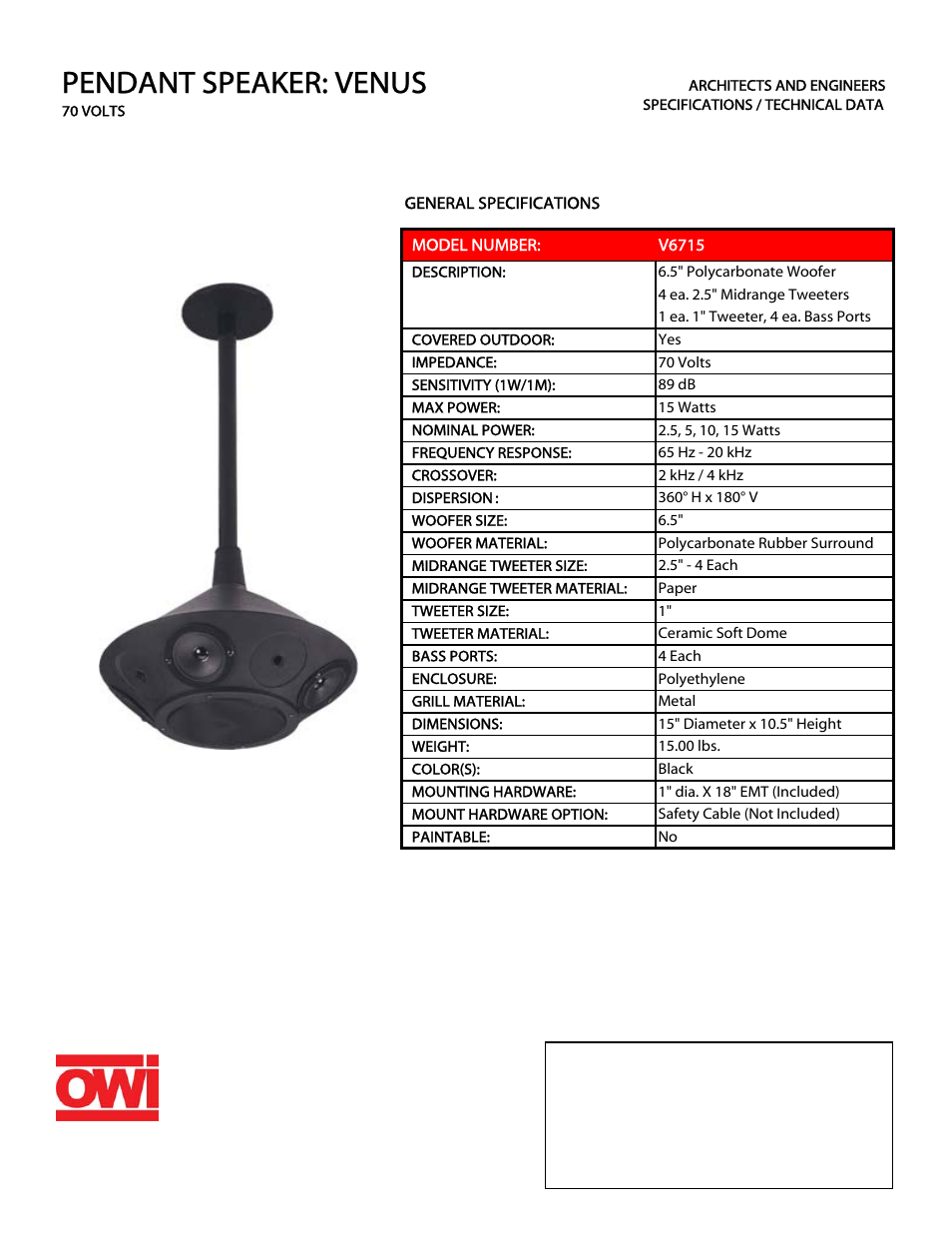 OWI V6715 User Manual | 1 page