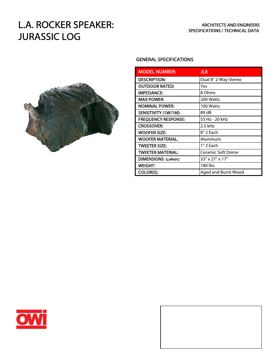 OWI JL-8 User Manual | 1 page