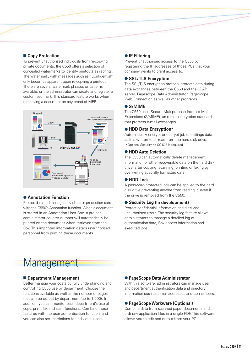 Management | Oldsmobile bizhub Color Scanner C550 User Manual | Page 11 / 16