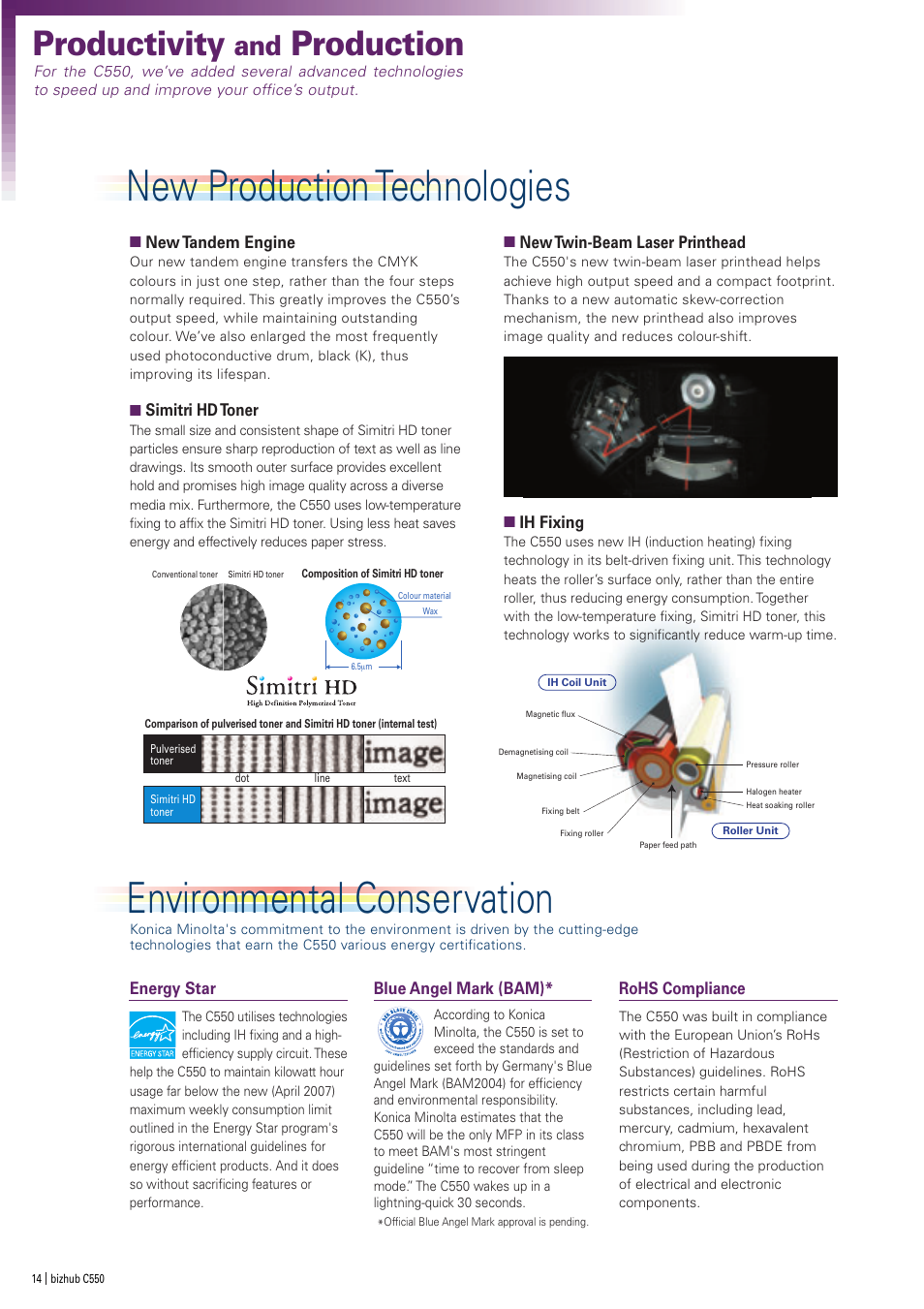 Productivity, Production | Oldsmobile bizhub Color Scanner C550 User Manual | Page 14 / 16