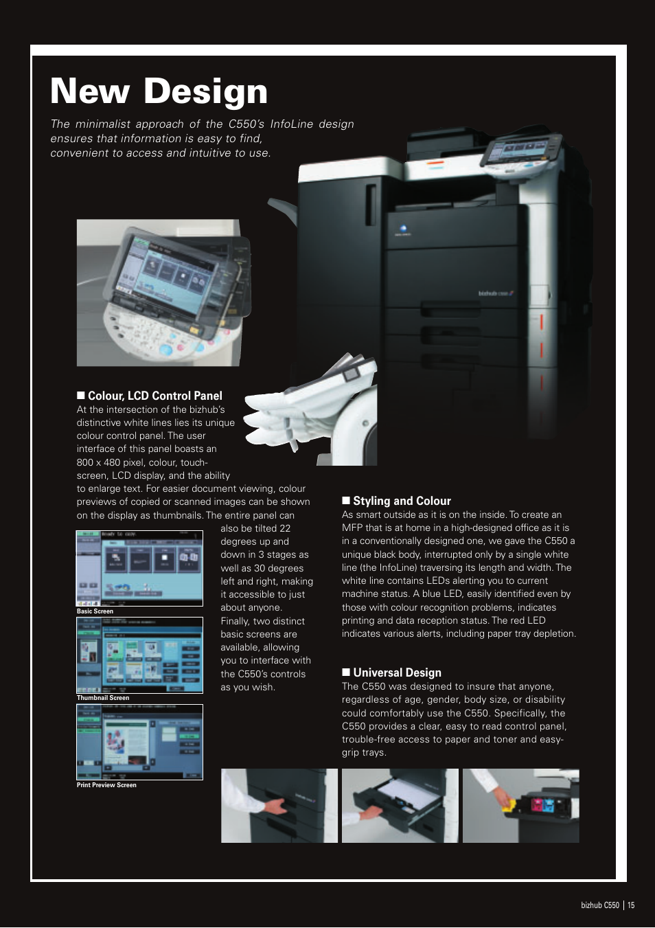 New design | Oldsmobile bizhub Color Scanner C550 User Manual | Page 15 / 16