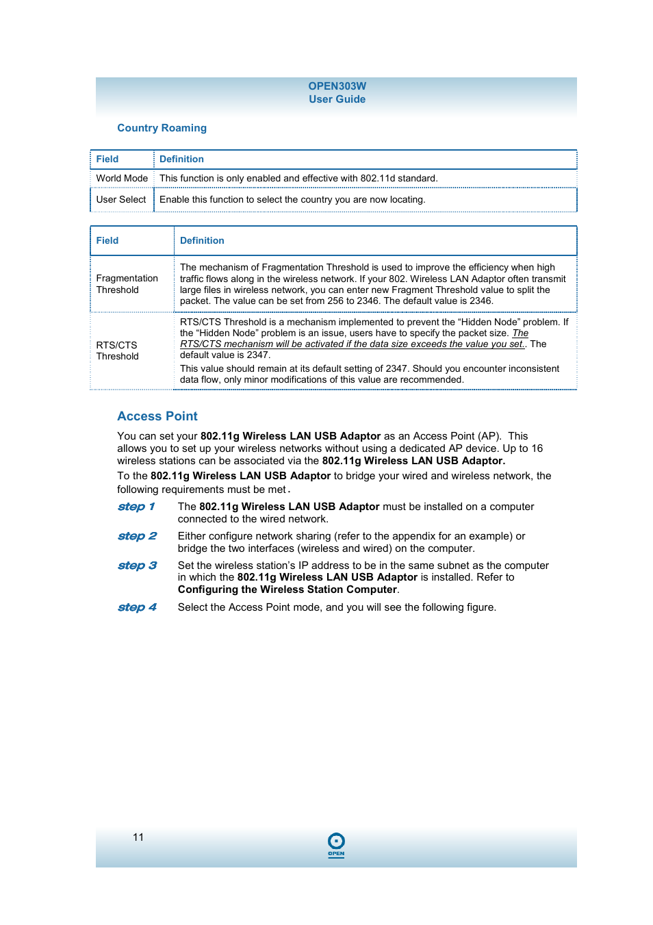 OpenBrain Wireless USB Adaptor 303W User Manual | Page 11 / 14