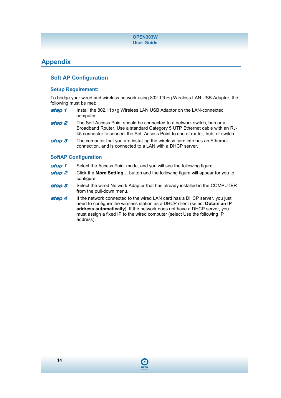 Appendix | OpenBrain Wireless USB Adaptor 303W User Manual | Page 14 / 14