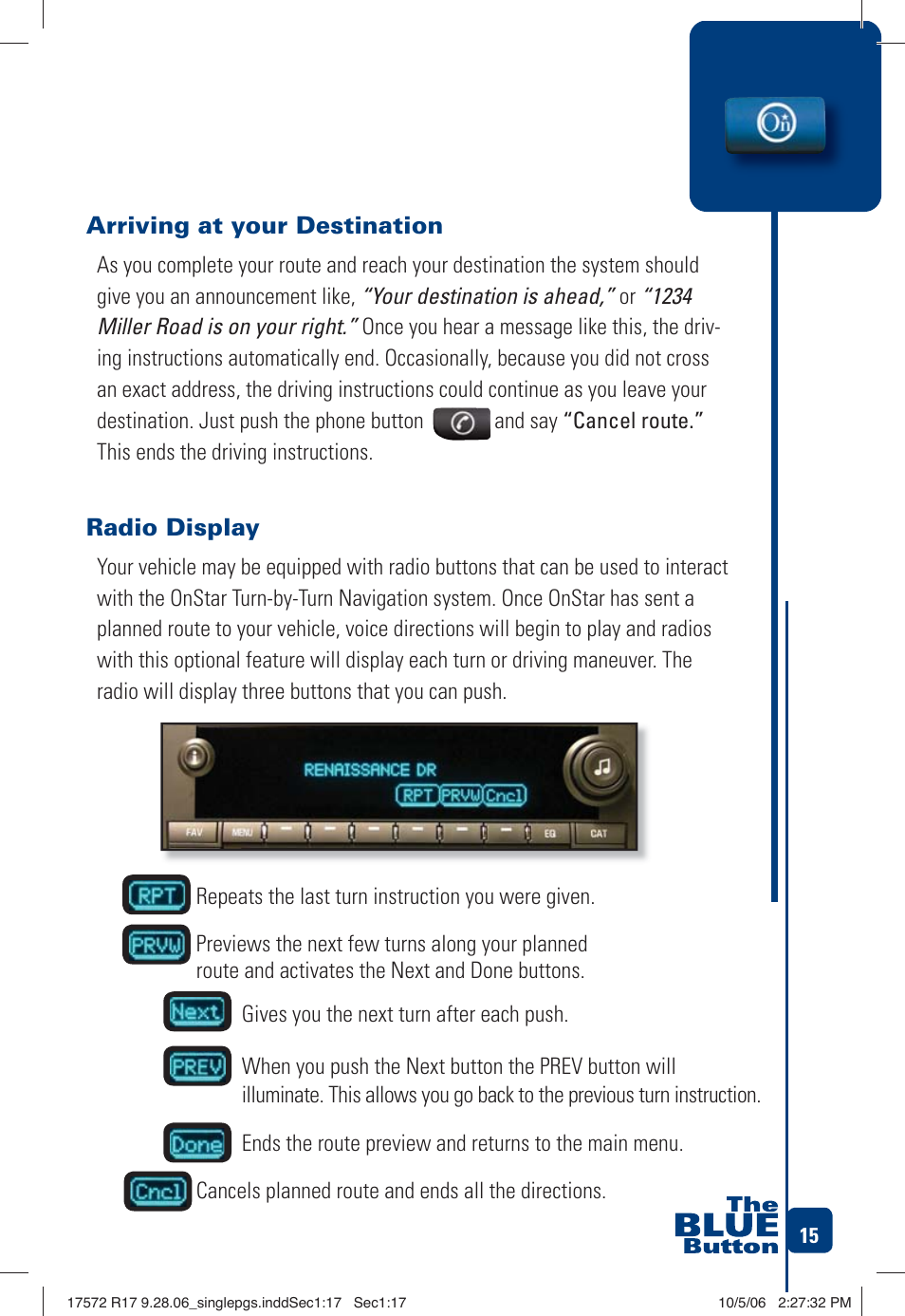 OnStar 17572 R17 User Manual | Page 17 / 48