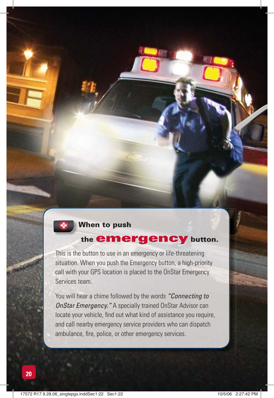 Emergency | OnStar 17572 R17 User Manual | Page 22 / 48