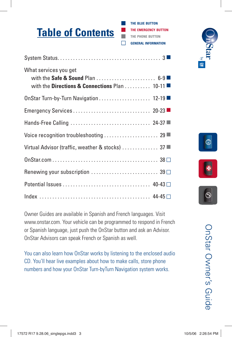 OnStar 17572 R17 User Manual | Page 3 / 48