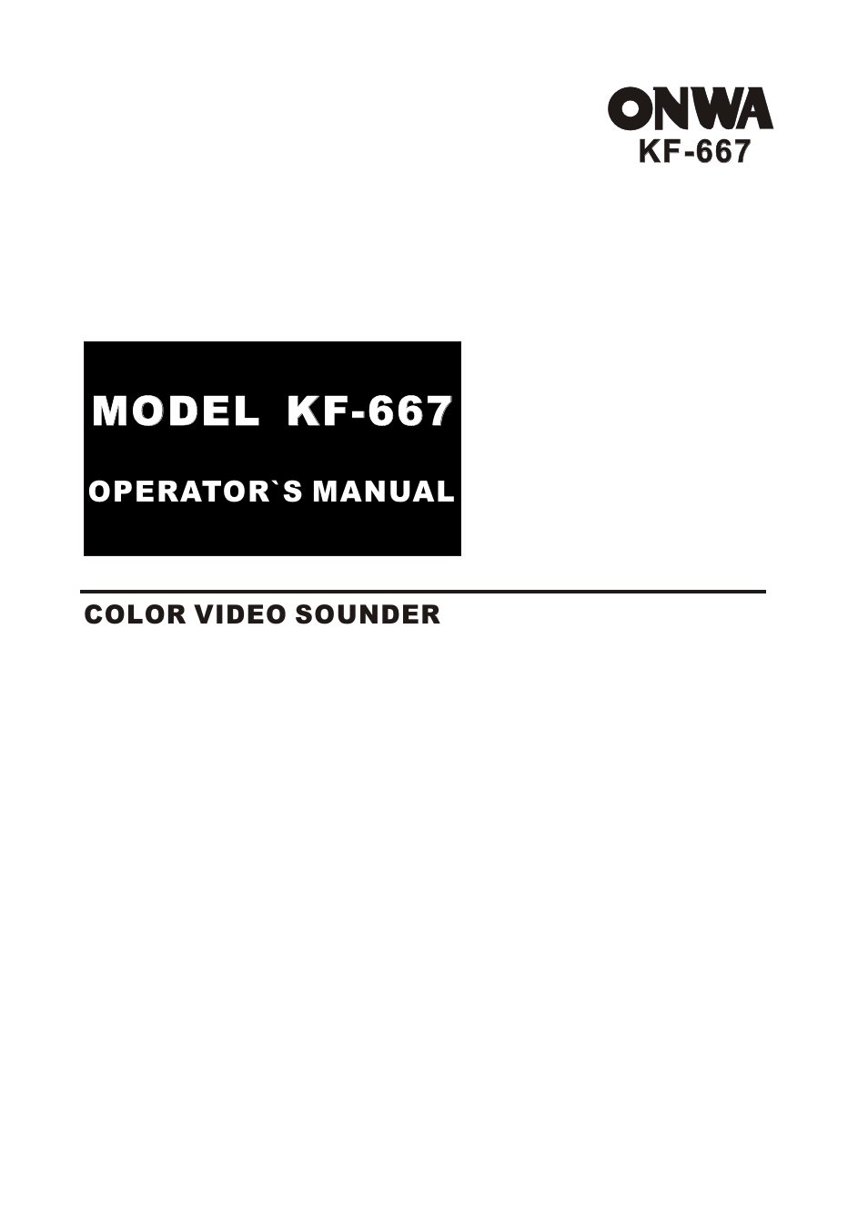 Onwa KF-667 User Manual | 35 pages