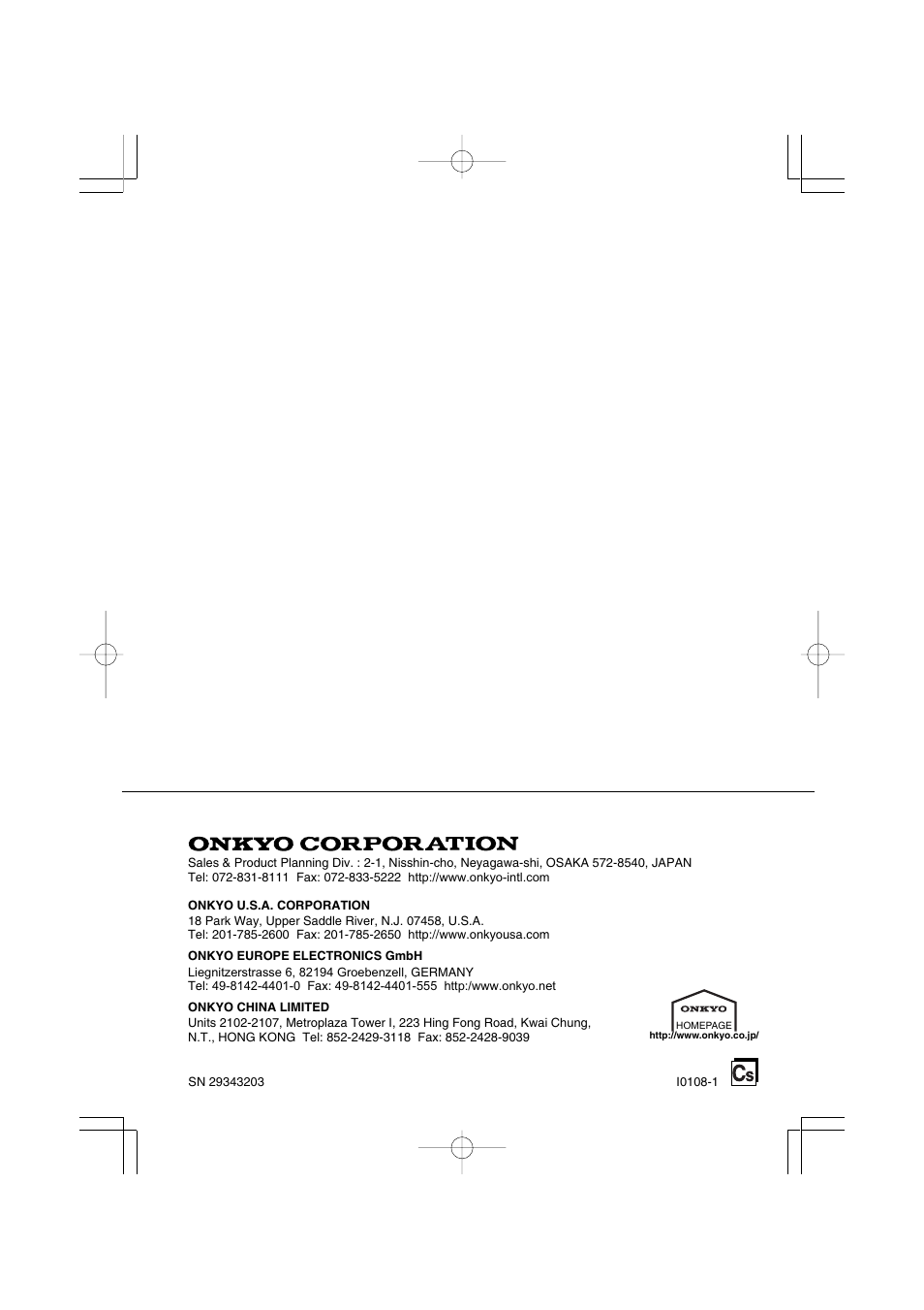 Onkyo C-701A User Manual | Page 20 / 20