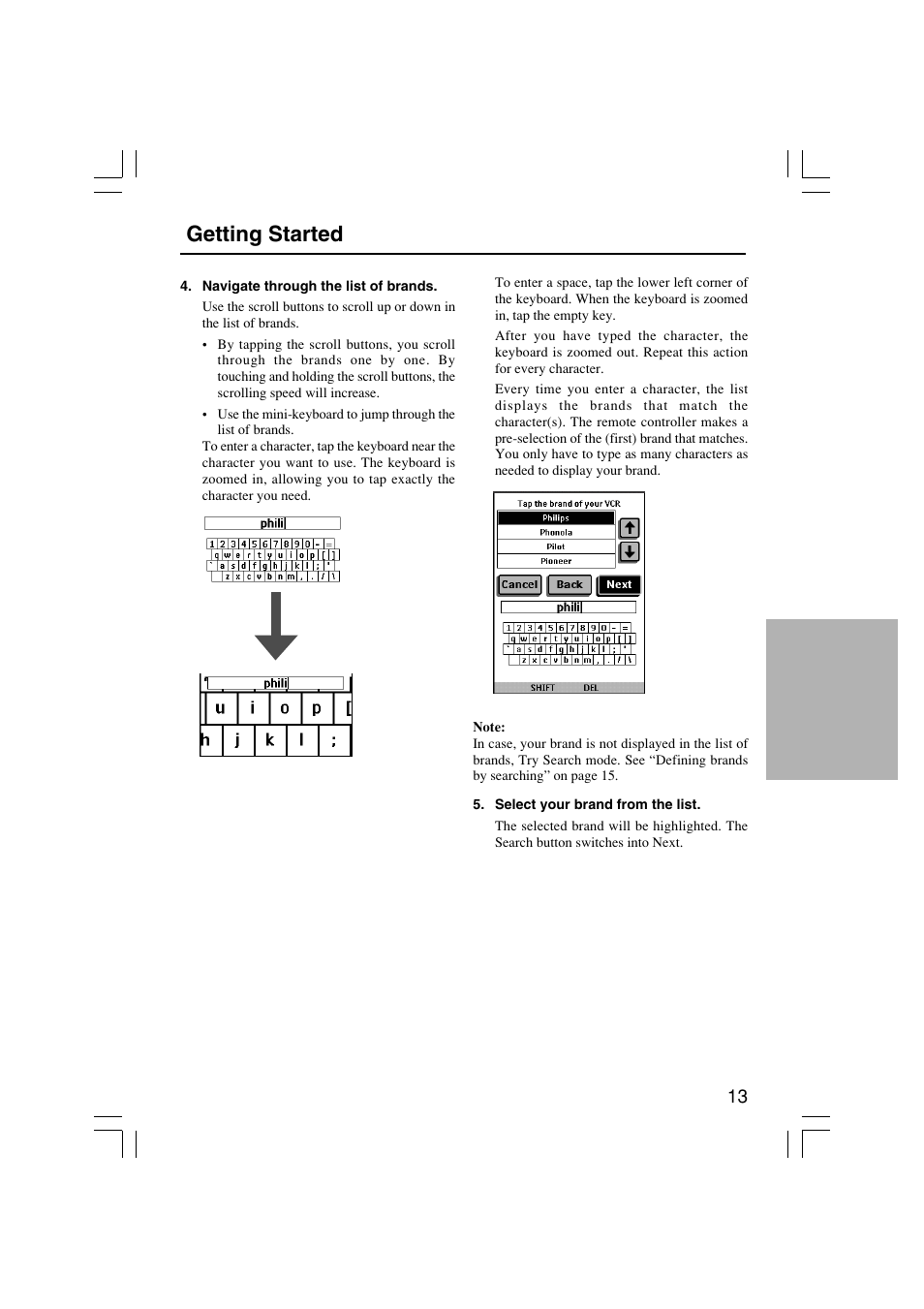 Getting started | Onkyo USR-5RF User Manual | Page 13 / 44