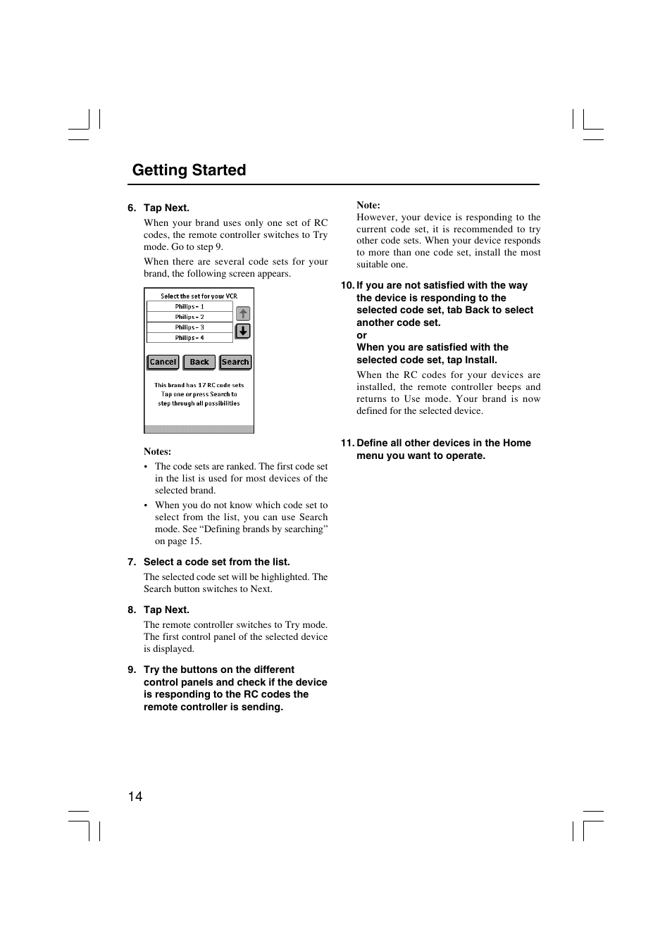 Getting started | Onkyo USR-5RF User Manual | Page 14 / 44