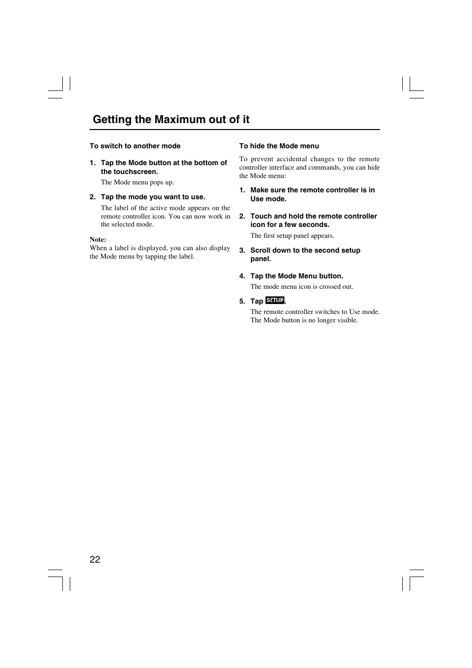 Getting the maximum out of it | Onkyo USR-5RF User Manual | Page 22 / 44