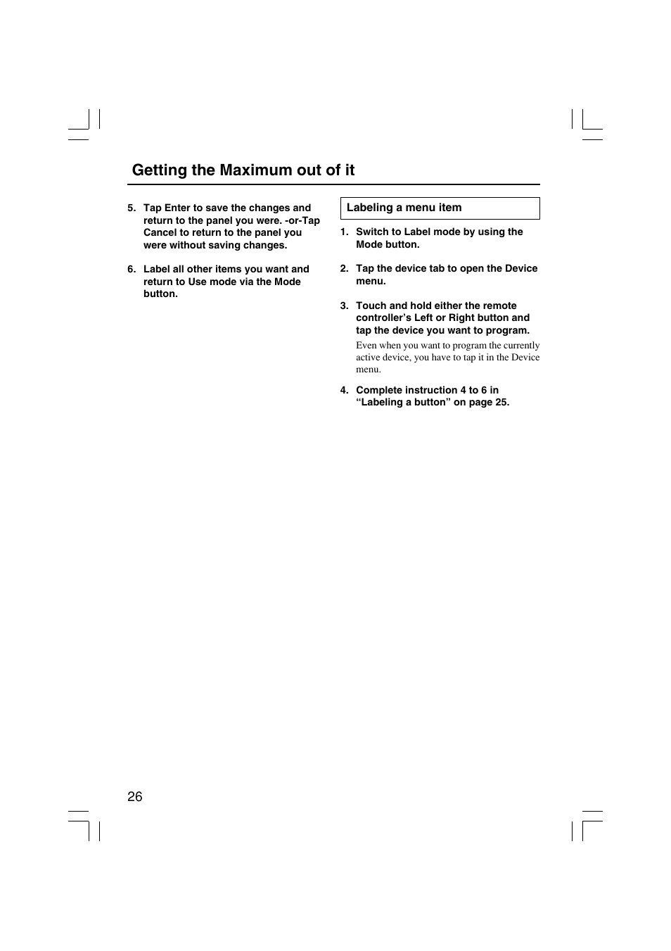 Getting the maximum out of it | Onkyo USR-5RF User Manual | Page 26 / 44