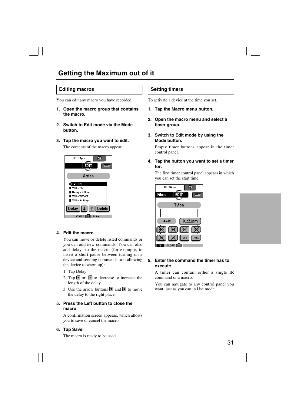 Getting the maximum out of it | Onkyo USR-5RF User Manual | Page 31 / 44