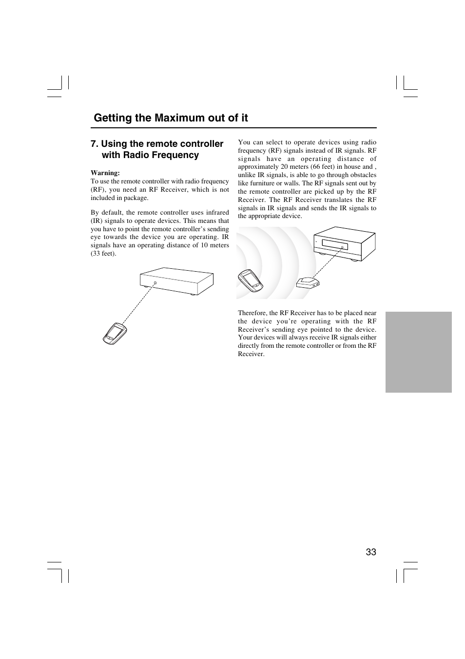 Getting the maximum out of it | Onkyo USR-5RF User Manual | Page 33 / 44