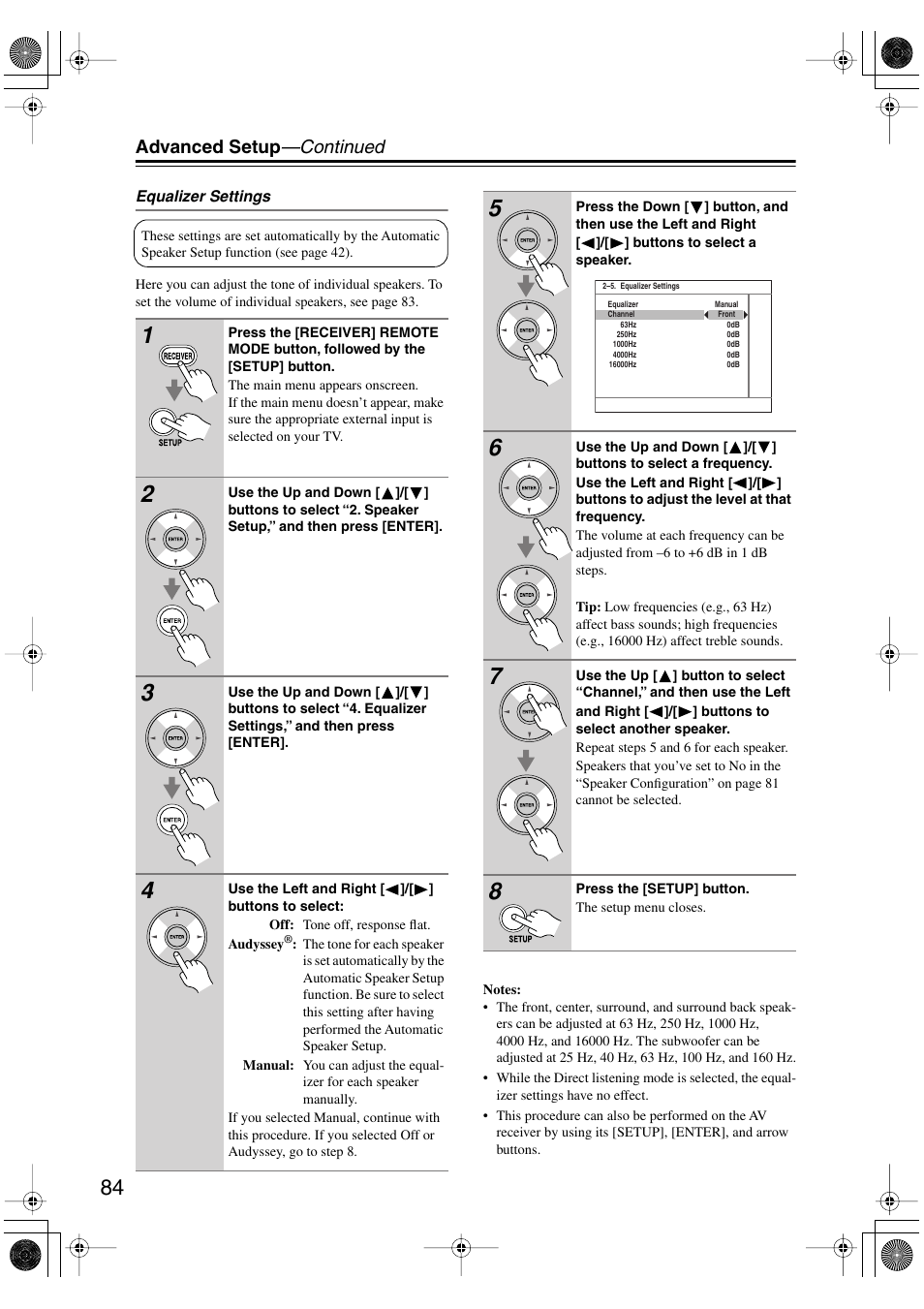 Advanced setup —continued | Onkyo HT-R960 User Manual | Page 84 / 112